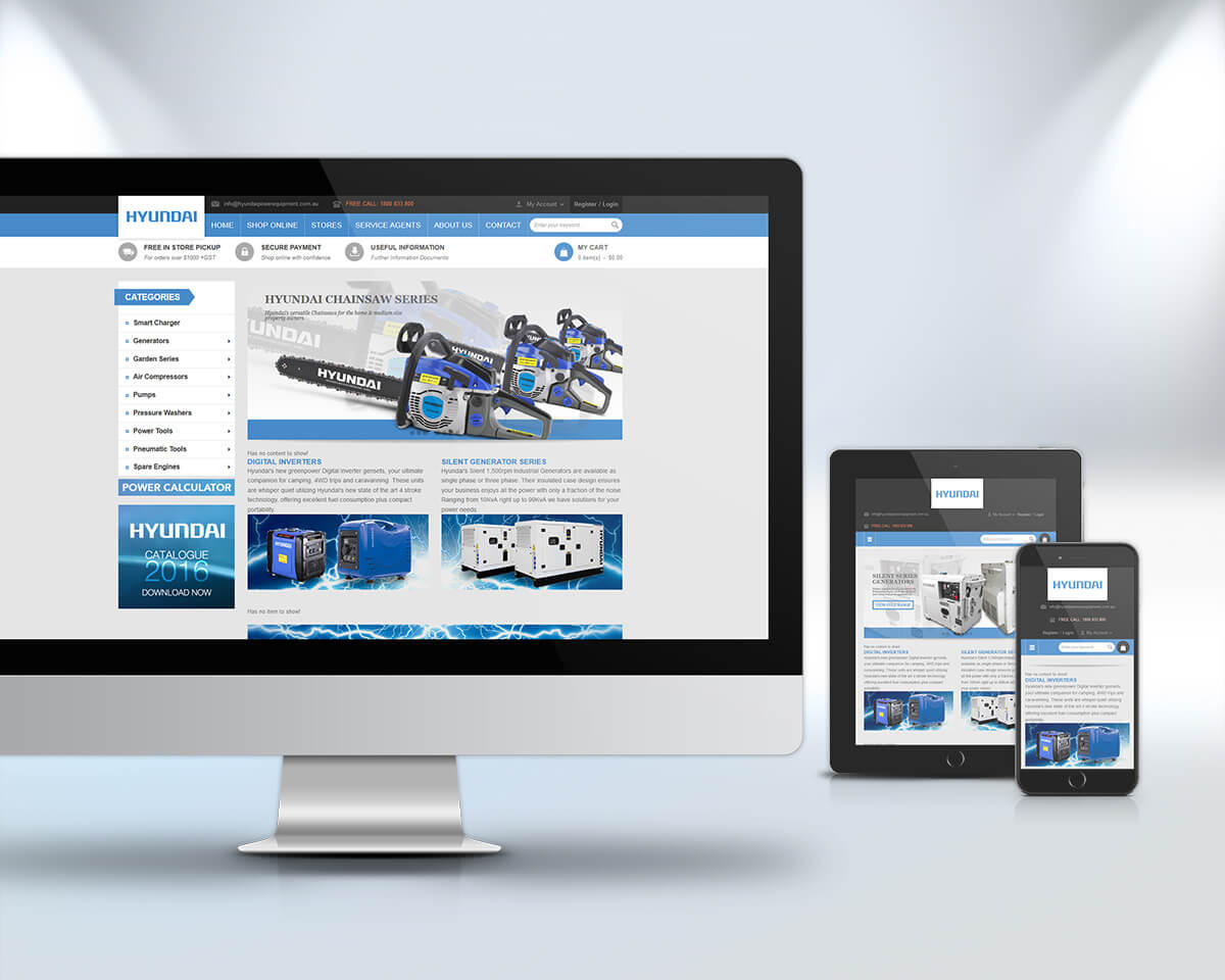 Hyundai Power Equipment - E-Commerce Website by CR8VE designs Perth