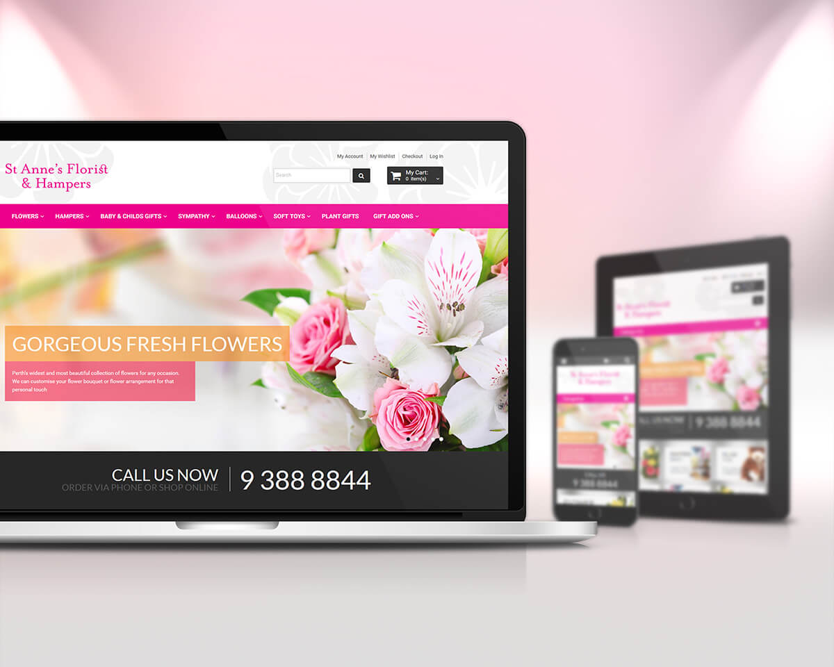 St Anne's Florist - E-Commerce Website by CR8VE designs Perth