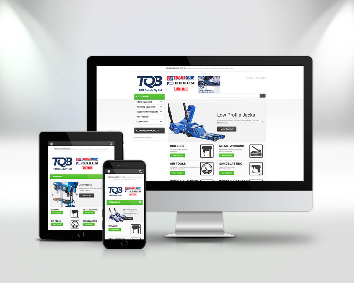 TQB Brands - E-Commerce Website by CR8VE designs Perth